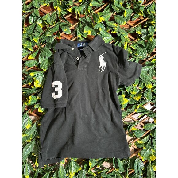 Polo Ralph Lauren Big Pony Classic Slim Fit Mesh Polo Polo Black Kids Size M - Picture 4 of 12